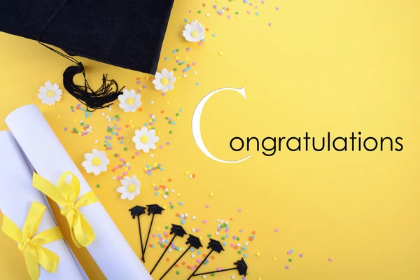 Yellow black and white theme graduation background