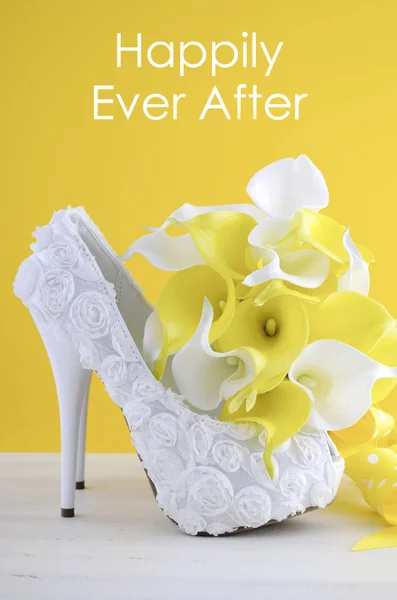 Wedding Day concept with Happily Ever After Text.