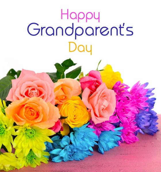 Happy Grandparents Day Flowers with Text.