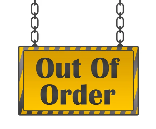 Out Of Order Yellow Black Signboard