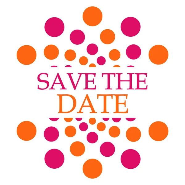 Save The Date Pink Orange Dots