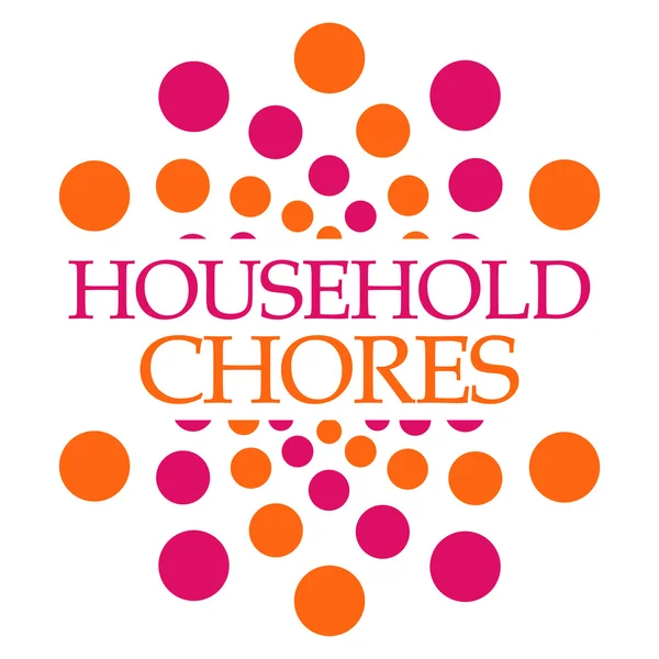 Household Chores Pink Orange Dots Squares