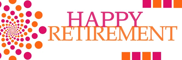 Happy Retirement Pink Orange Dots Horizontal