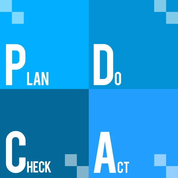 PDCA - Plan Do Check Act Four Blue Blocks