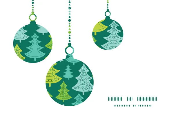 Vector holiday christmas trees Christmas ornaments silhouettes pattern frame card template