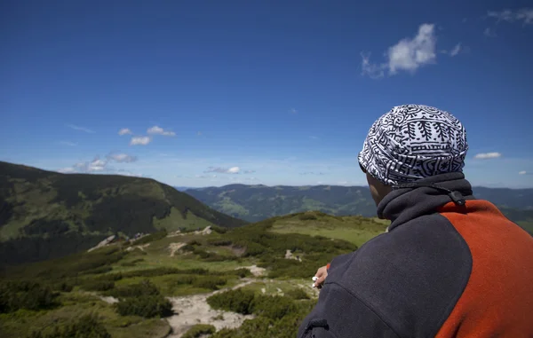 Summer hiking in the mountains.