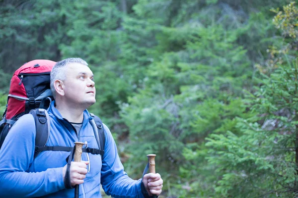 Hiking in Caucasus mountains.