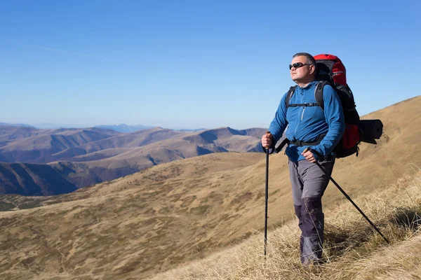 Hiking in Caucasus mountains.