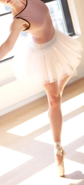 Graceful Ballerina en Pointe in Dance Studio