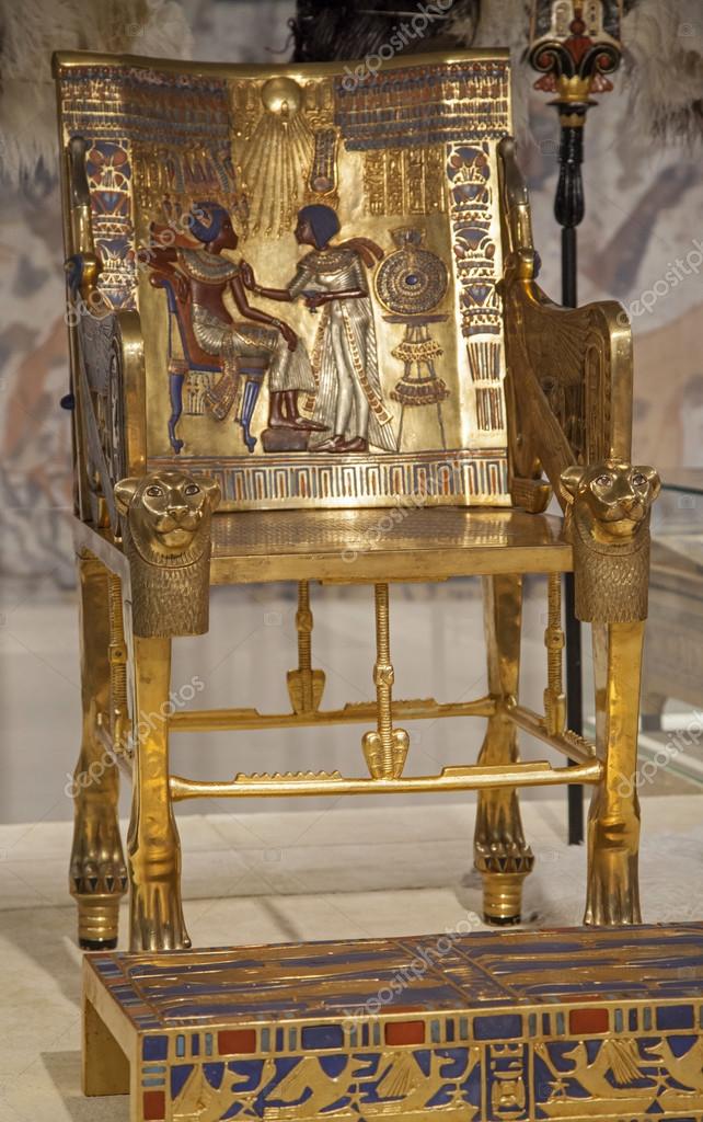 Portagioie Trono D'Oro Di Re Tut - Statua Egizia Con Vano Segreto - Foto 8