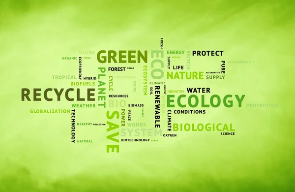 Conceptual eco green tag word background