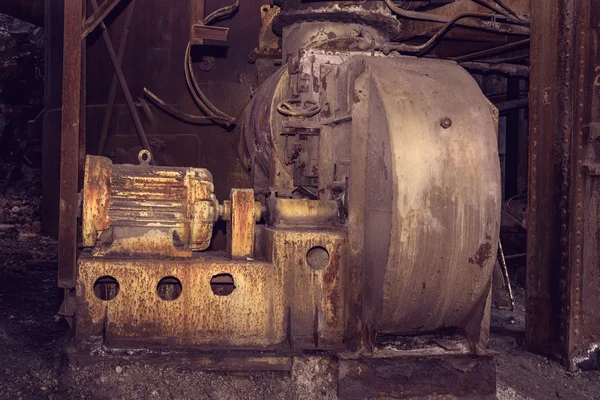 Old blower fan in blast furnace workshop