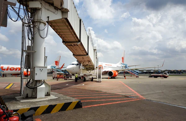 Lion Air airplane parked at Soekarno-Hatta International Airport