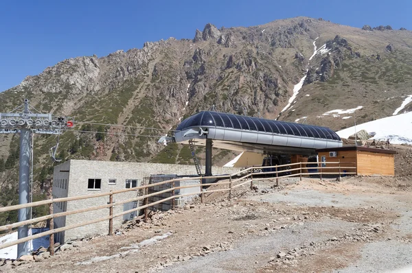 Ski lifts station on Shymbulak ski resort