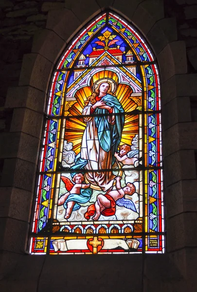 Stained glass window inside  Church of Our Lady of Nahuel Huapi