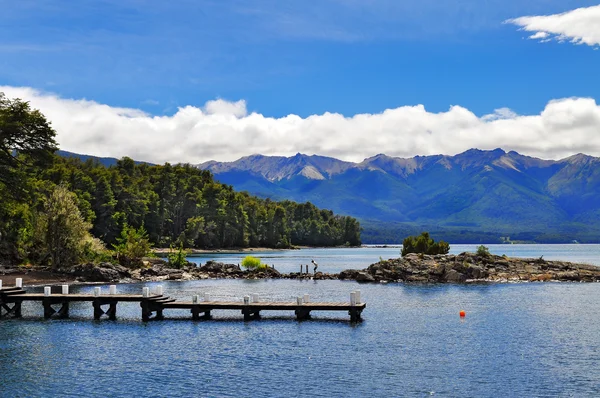 Wooden pier in Wooden pier in Los Arrayanes National Park.