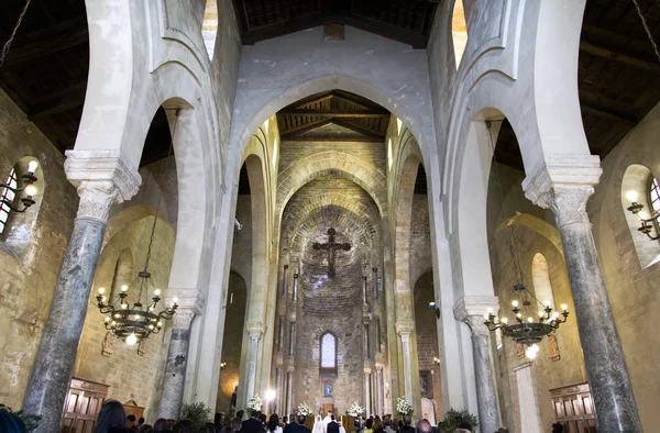 Palermo, Italy - May 22, 2015 - View of a wedding ceremony in the church La Magione, in Palermo, Sicily Italy.