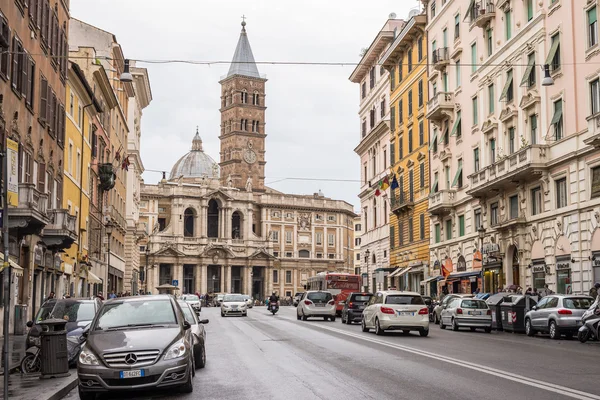 Street life and traffic in Rome city centre, Italy