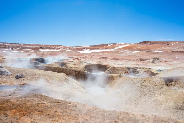 Steaming hot water ponds on the Andes, Bolivia