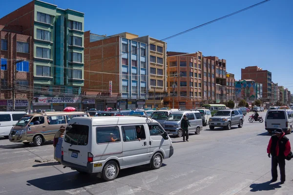 Traffic jam in the streets of La Paz, Bolivia