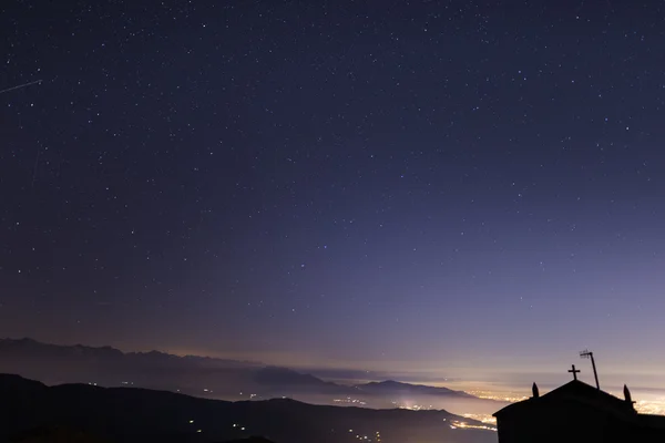 Starry sky from the Alps, Polar Star and Ursa Major