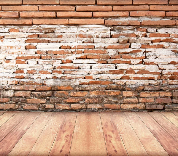 Old red brick walls wood floors