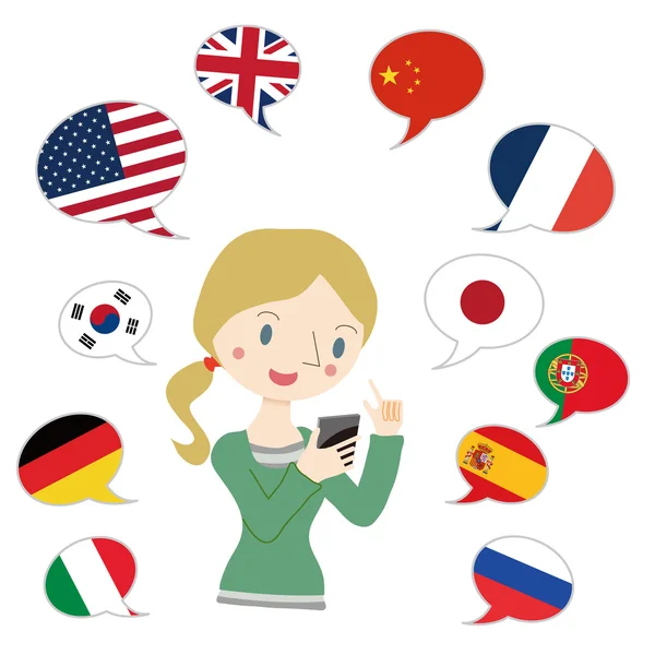 Woman to use translation app