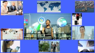 3d 视频蒙太奇民族商人商人在线 app 运动图形