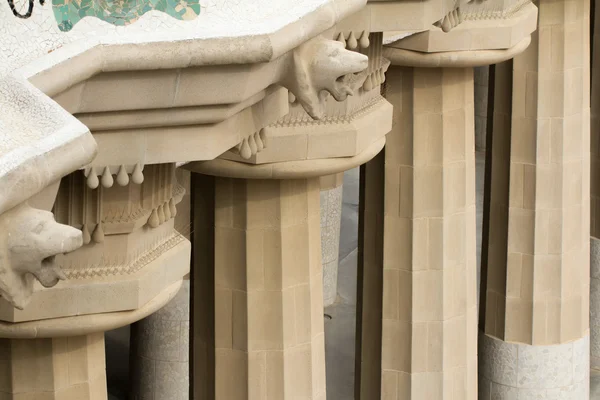 Greek pillars in park Guel Barcelona