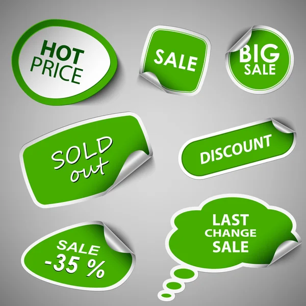 Green collection stickers sale discount template