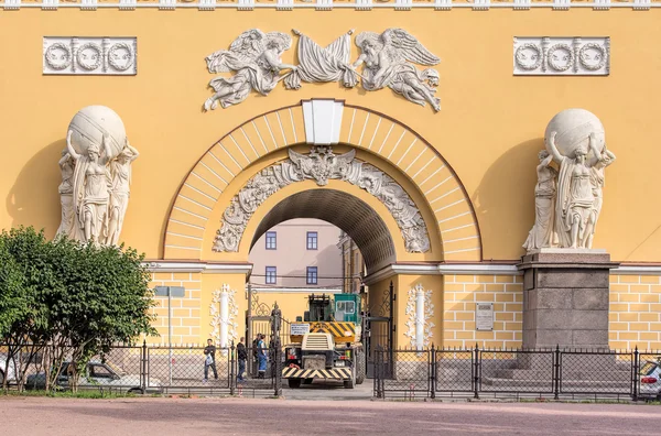 Entrance of the Admiralty building in Saint Petersburg, Russia