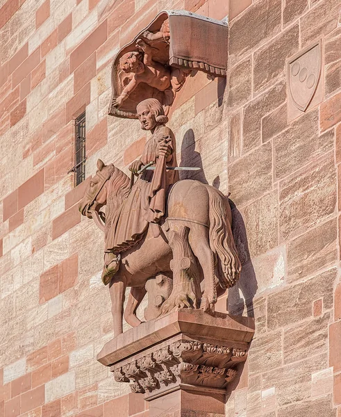 Sculpture on the facade of the Basel Minster