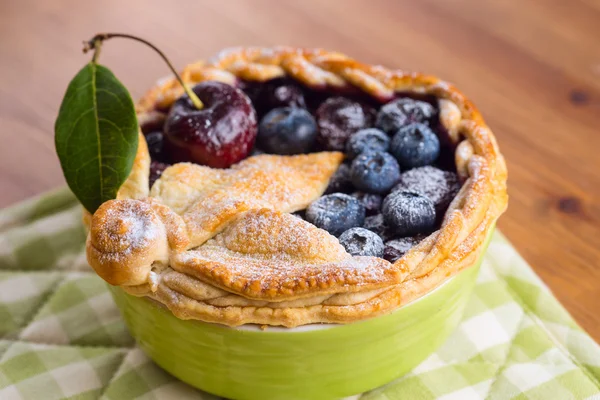 Pastry berry pie with blueberries