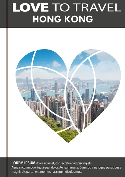 Photo of Hong Kong in shape of a heart. Cover design, brochures,