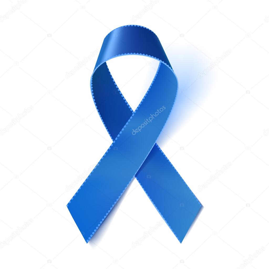 Realista fita azul, símbolo de conscientização do câncer de próstata