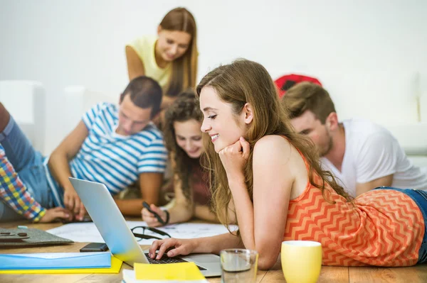 Students studying together