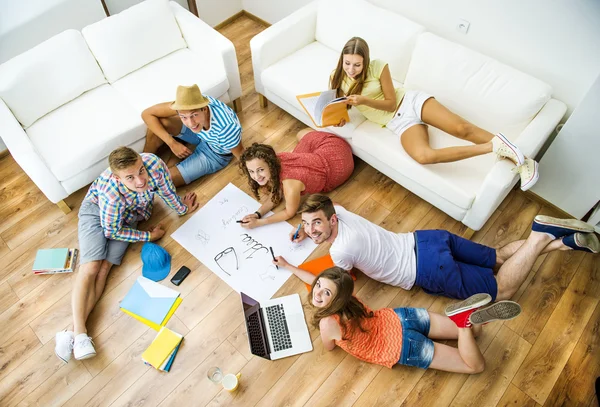 Students studying together