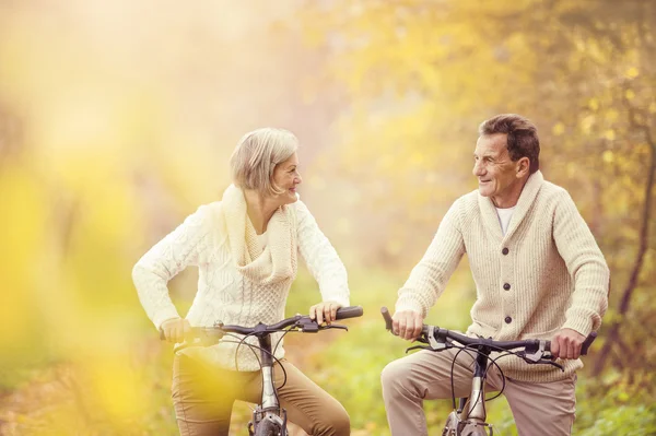 Active seniors on bikes