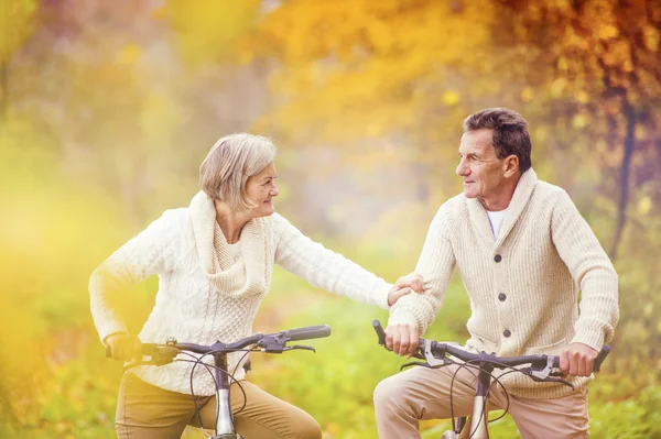 Active seniors on bikes