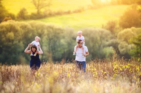 Family at meadow