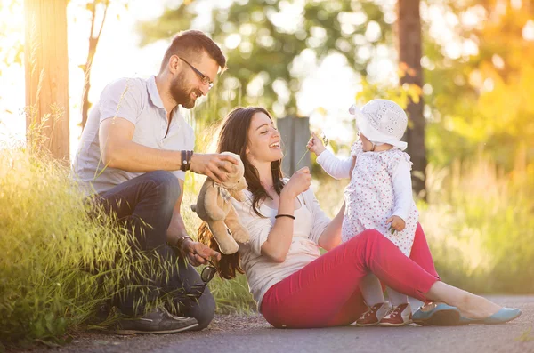 Happy young family having fun