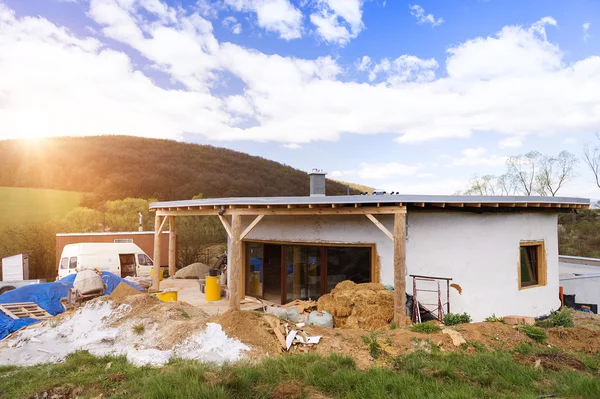 Exterior of an unfinished house