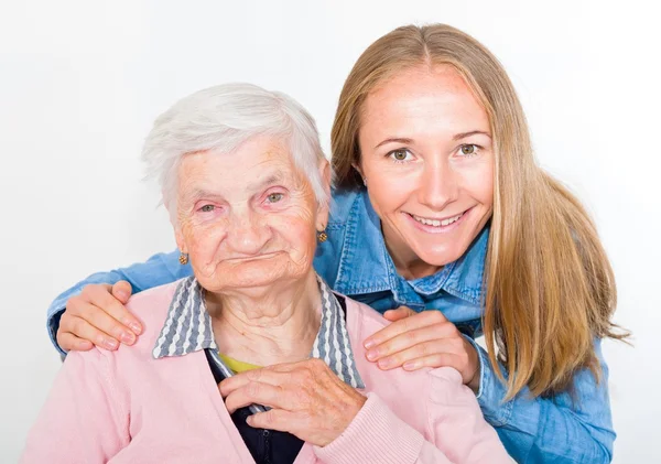 Elderly woman with grandchild