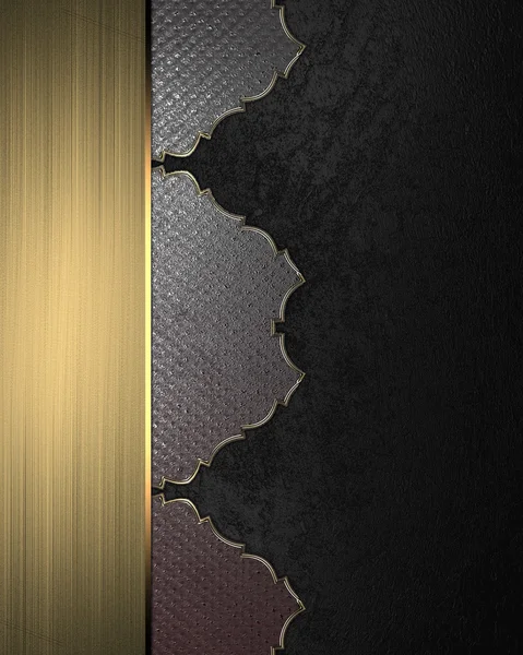 Gold Element for design. Template for design. Black velvet texture with ornaments