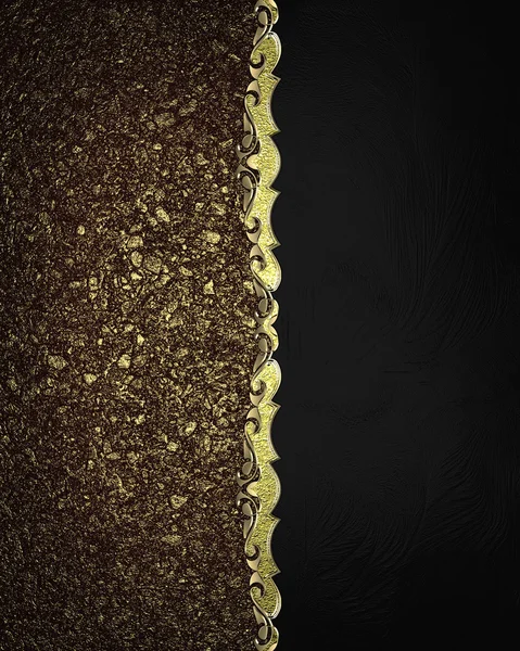 Element for design. Template for design. Black texture with gold sand