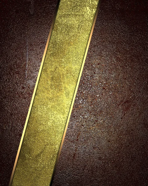 Wavy brown background with gold metal lines. Element for design. Template for design. Abstract grunge background.