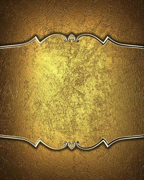 Gold frame with old gold metal on gold texture. Element for design. Template for design. copy space for ad brochure or announcement invitation, abstract background