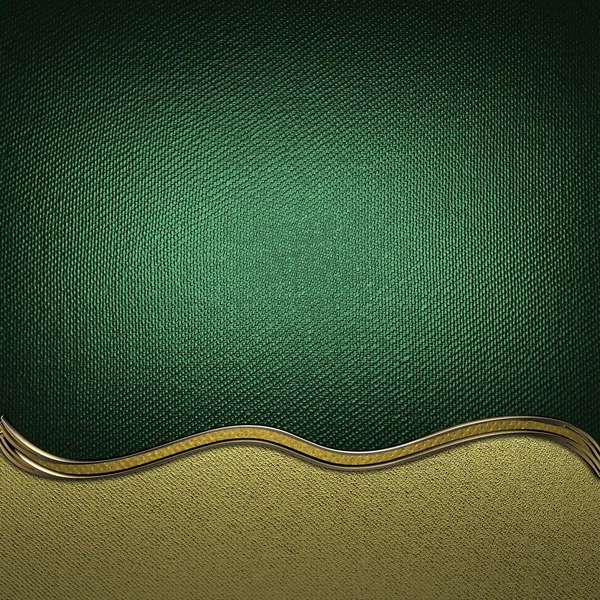 Green abstract background with wavy gold cut. Element for design. Template for design. copy space for ad brochure or announcement invitation, abstract background