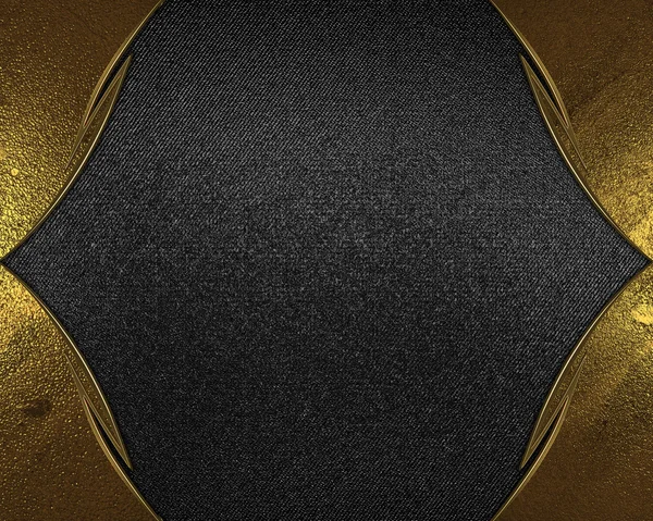 Gold frame on black texture. Element for design. Template for design. copy space for ad brochure or announcement invitation, abstract background