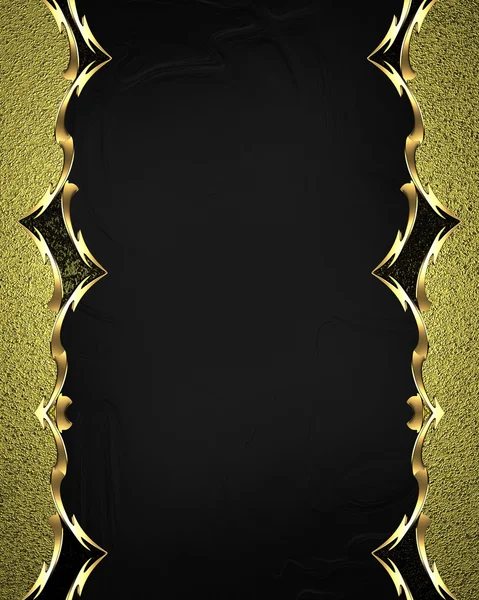 Beautiful gold frame with gold ornaments on black background. Element for design. Template for design. copy space for ad brochure or announcement invitation, abstract background.